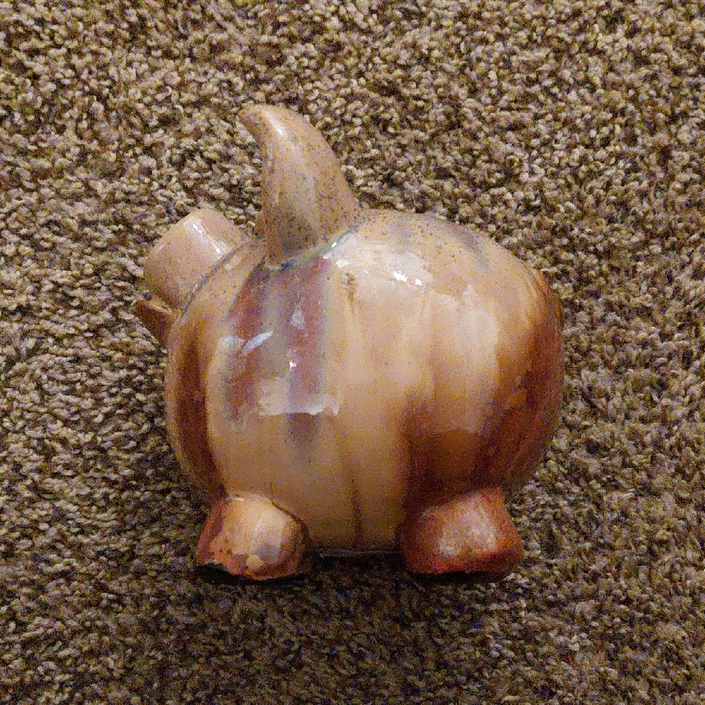 Rustic Brown Ceramic Piggy Bank